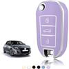 TOOMUME Cover Chiave TPU, Custodia Chiave Adatto per Peugeot 208 308 508 2008 3008 Rifter Citroen C3 C4 Cactus Berlingo Picasso Xsara Jumpy, Copri Chiavi Guscio Chiave Auto Telecomando - Flip Key