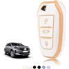 TOOMUME Cover Chiave TPU, Custodia Chiave Adatto per Peugeot 208 308 508 2008 3008 5008 Rifter Citroen C3 Arricross C4 Picasso DS3 DS4 Berlingo, Copri Chiavi Guscio Chiave Auto Telecomando - Smart Key