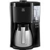 Melitta, Cafetière Filtre LOOK V Therm Timer 1,25L Noir/Acier, Cafetière Programmable, Fonction AromaSelector, Fonction Minuteur, Porte-filtres 1x4, 10 tazze, Verseuse Isotherme,1025-12,1080W