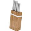 Gerlach 1760 Ceppo coltelli da cucina Gerlach Ambiente set di 5 coltelli in acciaio inossidabile coltelli da cucina in legno di quercia in coltello da pane coltello da verdura utensili accessori da cucina