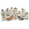 Generico Set Natività 11 Soggetti in Ceramica BIANCA Colori Chiari ORO PLATINO da h. 30 cm Idea Regalo Personaggi Presepe Statuine Sacra Famiglia