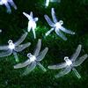 KINGCOO - Stringa di luci a forma di libellula, 5 m, 20 LED, a energia solare, decorativa, per feste di compleanno, matrimoni, Natale, per interni, camera da letto, esterni, casa, giardino, estate,