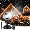EATAN Luci del Proiettore di Natale, Luce a Caduta di Neve Luce di Natale a LED, Lampada per Proiettore da Esterno per Interni con Telecomando e Timer, Riflettore Dinamico Effetto Neve IP65