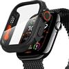 Diruite Cover per Apple Watch Series 11/10 42mm Pellicola Protettiva Aspetto Creativo HD Vetro Temperato PC Rigido Case Protezione Ultrasottil Custodia,Nero(HD),42mm