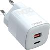 Celly Caricabatterie Celly USB/USB-C 20W Bianco [TC2USBUSBC20EVO]