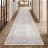 HUGEAR Vintage Passatoia Tappeto Corridoio Grigio Tappeti 60x240cm Cucina Antiscivolo Lavabile in Lavatrice Tapette Camera da Letto Scendiletto Cameretta Ufficio Pelo Corto Lungo Carpet