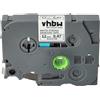 vhbw 1x Cassetta nastro compatibile con Brother PT 1280VPS, 128AF, 1290 etichettatrice 8m x 12 mm nero su bianco, extra forte, laminato