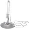 Alco-Albert - Portapenne a sfera, argento | Catenella da 55 cm, incl. cuscinetto adesivo, puntini in silicone e mina standard