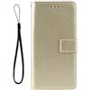 FTRONGRT Compatibile per Xiaomi Mi 10 Lite 5G Cover,con [Slot per schede] [Staffa] [Magnetico] Custodia a Conchiglia, PU Portafoglio Flip Cover Custodia per Xiaomi Mi 10 Lite 5G. (d'oro)