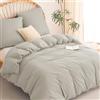 WAVVE Biancheria da letto 155 x 220 cm, 3 pezzi, colore beige, copripiumino da 155 x 220 cm, set da 2 federe da 80 x 80 cm, set di biancheria da letto 155 x 220 cm, in microfibra con chiusura lampo,