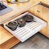 Sprifityy Cassetto telescopico, Armadio da Cucina Ripiani organizer(bianco) | estraibile in acciaio al carbonio,larghezza del cassetto regolabile 32-52 cm,nessuna perforazione, chiodi necessari