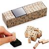 EVDZNA Timbri in Legno, 40 Pezzi Timbro in Legno con Numero e Lettera, con Tampone d Inchiostro, Set di Timbri per Artigianato, Scrapbooking, Creazione di Biglietti, Lettere, Manuale Fai da te