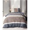 LINKHOFF Biancheria da letto in flanella, 135 x 200 cm, 2 pezzi, colore: tortora, beige, 100% cotone, federa 80 x 80 cm + copripiumino 135 x 200 cm