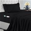 Utopia Bedding Set Lenzuola Singolo 3 Pezzi 90x190 cm - Microfibra di Poliestere - Lenzuolo con Angoli con Tasche Portaoggetti, Lenzuolo Piatto e 1 Federe Ricamate, Nero