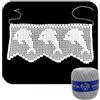 Crochet by Patty Bordo Grigio chiaro ad uncinetto con delfini lavorato a filet in cotone altezza 12.5 cm per 60 cm (12BR) - Made in Italy