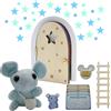Qué Kawaii Que Kawaii® Peluche (10 cm) con una porta che si illumina e si apre!!, scaletta e tracolla all'uncinetto (fatta a mano) che si illumina al buio. Topo piatto, formaggio e resina (Naturale)