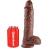 King Cock 10\ Cock with Balls Brown