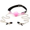 Sexyfollie Fetish Ball Gag con Pinze - Rosa
