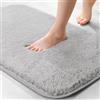 wyewye Tappeto da bagno in microfibra super assorbente Grigio chiaro 40 x 60 cm