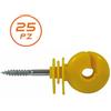 Isolatore Giallo ad Anello con Vite per Legno Ø 6mm 25 Pezzi