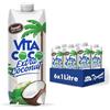 Vita Coco Acqua Di Cocco Extra 6x1 L, Gusto Cocco, Senza Glutine, Ricca Di Vitamina C e Potassio
