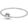 PANDORA Disney Bracciale Stitch in argento sterling con smalto nero, blu e viola, 21