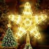 MXJFYY Stelle Dell'albero Di Natale, 30 LEDS Stella Albero Di Natale 9 x 1,57 in, Decorazione Albero Di Natale con 2 Modalità, A batteria, Puntale Albero Natale Decorazioni, Natalizi