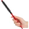 YUYTE Spazzola Rotonda, Pettine a Rullo in Lana in Legno, Pettine Cilindrico in Alluminio Ceramico in Nylon con Setole, Pettine Massaggiante per Cuoio Capelluto Capelli Lisci per Capelli Sottili o Corti(01)
