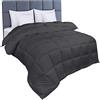 Utopia Bedding Invernale Piumone - Piumino matrimoniale - Piumino Letto matrimoniale - Trapunta matrimoniale 100% Microfibra in Fibra Cava (Grigio, 230 x 220 cm-350 GSM)