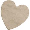 Baroni Home Tappeto a pelo lungo, Tappeto per bambini morbido, Tappeto Bambini Cameretta, Tappeto in Pelliccia Ecologica Morbido, Cuore Beige, 90X90 cm