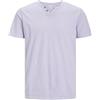 JACK & JONES Uomo Maglietta Basic Collo a V Manica Corta Maglia in Jersey Cotone con Bottone JJESPLIT, Colore:Rosa, Size:L