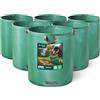 VOUNOT® 6x 272L Sacchi da Giardinaggio Professionali, Sacco per Rifiuti da Giardino, Antistrappo, Idrorepellente, Riutilizzabile, Pieghevole