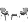 MIlani Home MIDDLE - set tavolo in metallo cm 41 x 41 x 43,5 h con 2 poltrone Herman