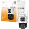 Imou Crusier DUAL 6MP (3MP+3MP) Telecamera Wi-Fi da esterno, motorizzata con Doppio Obiettivo, Visione Notturna a Colori, Rilevamento Umano/Veicoli e Sma