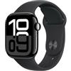 Apple Watch Series 10 Serie 10 GPS 42mm Cassa in Alluminio color Jet Black con Nero Sport Band M/L