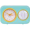 Fisura - Timer da cucina retrò verde menta. Timer da cucina analogico da 60 minuti. Timer multifunzione con orologio e funzione sveglia. Timer originale. Timer Pomodoro.