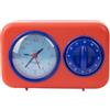 Fisura - Timer da cucina retrò rosso. Timer da cucina analogico da 60 minuti. Timer multifunzione con orologio e funzione sveglia. Timer originale. Timer Pomodoro.
