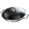 Le Creuset Padella Wok in acciaio inox con int. antiaderente e coperchio in vetro, diameter 30 cm, Volume 4.3L, Compatibile con Tutte le Fonti di Calore (Induzione Inclusa), 96201130001000