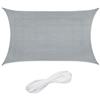 Relaxdays Tenda a Vela Parasole, Tessuto HDPE Anti-UV, Corde di Supporto, Ombra Balcone e Giardino, 2x3 m, Grigio Chiaro