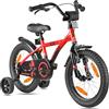 PROMETHEUS BICYCLES Bicicletta Bambini 5-7 Anni Bici per Bambina Bambino 16 Pollici Bimba con rotelle e Freno contropedale rosso nero