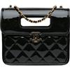 CHANEL Pre-Owned - Borsa a tracolla mini Patent Graphic Catch Flap trapuntata 2021-2024 - Donna - pelle lucida - Taglia unica - Nero