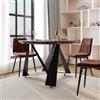 DEGHI Tavolo 120 cm in legno noce con gambe nere - Tranzi