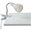 DEGHI Applique con pinza 36,5 cm diffusore orientabile in metallo bianco