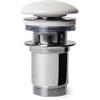 DEGHI Piletta click-clack universale 8,5h cm con tappo in ceramica bianco