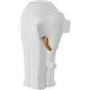 DRW Figura di un elefante in ceramica in bianco e oro 46x25x27 cm