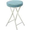 DRW Sgabello pieghevole in metallo e tessuto bianco e verde 30x30x49 cm