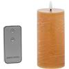 DRW Set di 4 candele in cera con LED e telecomando color caramello 7,5 x 7,5 x 15 cm