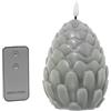 DRW Set di 4 candele ananas in cera con LED e telecomando colore grigio 10x10x13 cm
