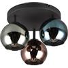 Reality Leuchten Reality Sheldon R61303017, metallo nero opaco, vetro blu/verde/rame, tranne 3 x E14