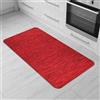 Comart - Tappeto Cucina Nancy - Antiscivolo - Lavabile in Lavatrice - Moderna Passatoia in Ciniglia - Runner per Corridoio e Cucina - Morbido e Resistente - Made in Italy - Rosso - 50x100 cm